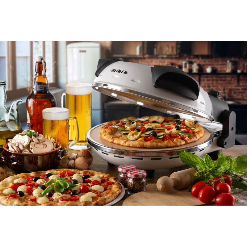 Forno Pizza - 4 Minuti - Piastra in Pietra Refrattaria - 1200W - Nero