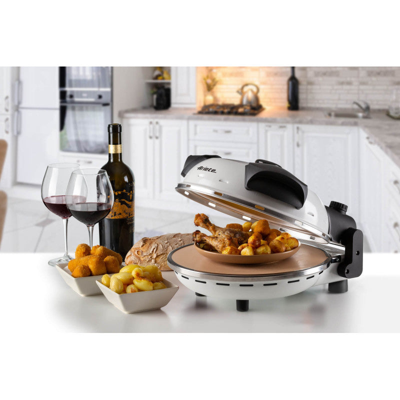 Forno Pizza - 4 Minuti - Piastra in Pietra Refrattaria - 1200W - Nero