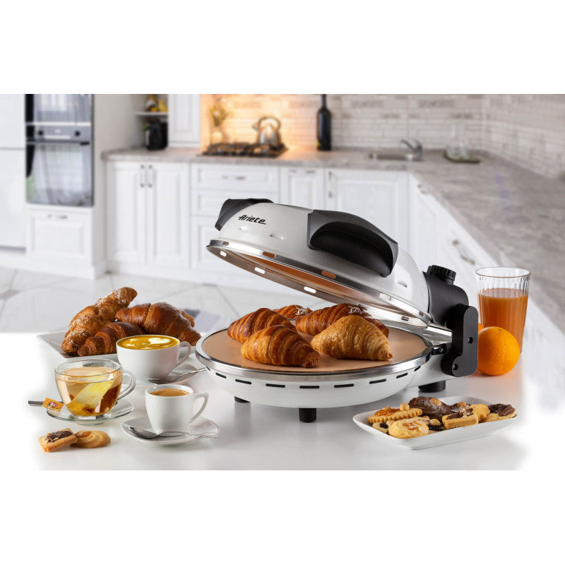 Forno Pizza - 4 Minuti - Piastra in Pietra Refrattaria - 1200W - Nero