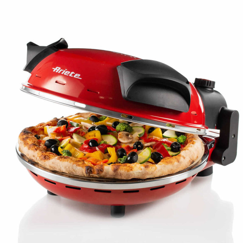 Forno Pizza - 4 Minuti - Piastra in Pietra Refrattaria - 1200W - Nero