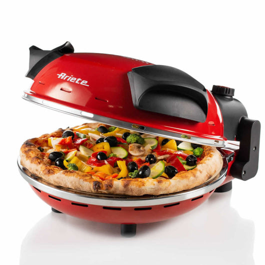 Forno Pizza - 4 Minuti - Piastra in Pietra Refrattaria - 1200W - Nero