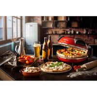 Forno Pizza - 4 Minuti - Piastra in Pietra Refrattaria - 1200W - Nero