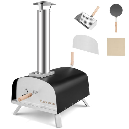Forno per pizza portatile con pietra refrattaria parafuoco gambe pieghevoli, Forno in acciaio da campeggio-Strumenti cucina