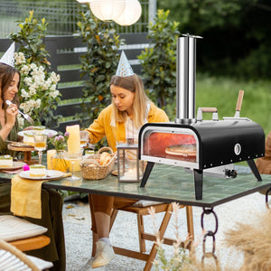 Forno per pizza portatile con pietra per pizza da 30cm, Forno per pizza da esterno in acciaio inossidabile a 3 strati-Strumenti cucina
