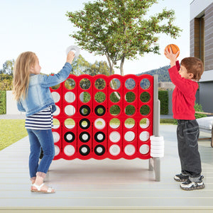 Forza 4 gigante con canestro e gioco di lancio, Gioco da esterno per bambini e adulti 84x33x79 cm Grigio-Giochi esterni
