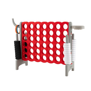 Forza 4 gigante con canestro e gioco di lancio, Gioco da esterno per bambini e adulti 84x33x79 cm Grigio-Giochi esterni