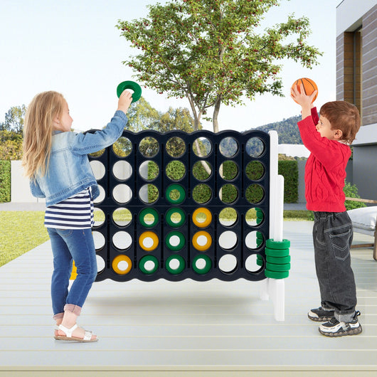 Forza 4 gigante con canestro e gioco di lancio, Gioco da esterno per bambini e adulti 84x33x79 cm Bianco-Giochi esterni