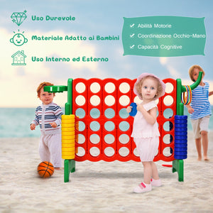 Forza 4 gigante con canestro e gioco di lancio, Gioco da esterno per bambini e adulti 84x33x79 cm Verde-Giochi esterni