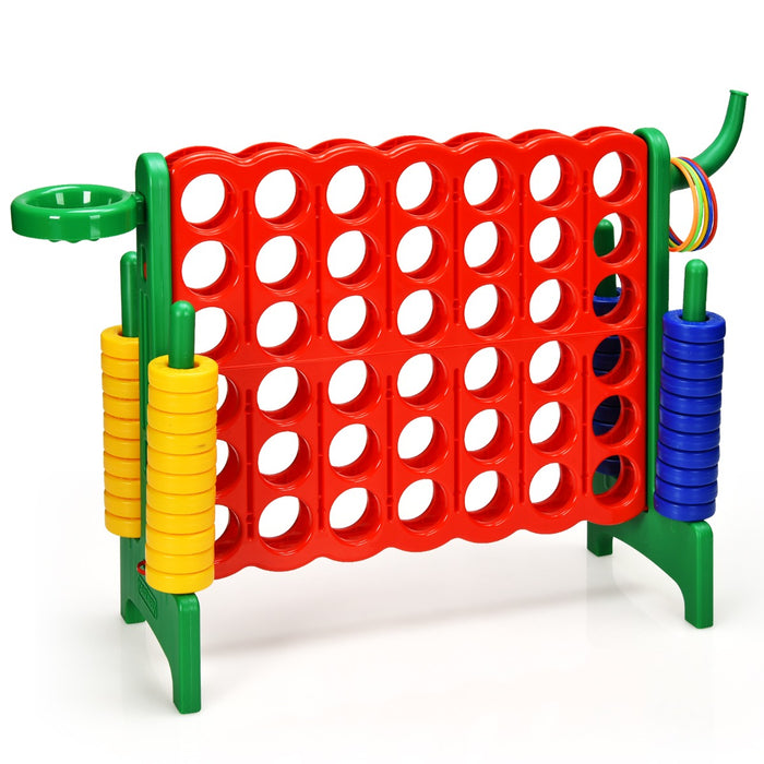 Forza 4 gigante con canestro e gioco di lancio, Gioco da esterno per bambini e adulti 84x33x79 cm Verde-Giochi esterni