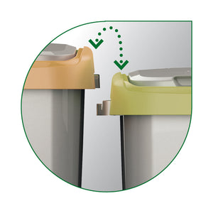 BIDONE PATTUMIERA RACCOLTA DIFFERENZIATA "ECOSWING" 25LT GRIGIO CORNICE BLU MHOME 10.8071.BLU