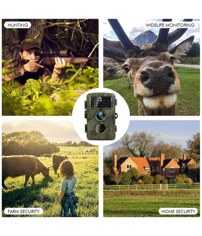 Fotocamera Da Caccia Fototrappola Con Visione Notturna A Infrarossi Sensore Pir         