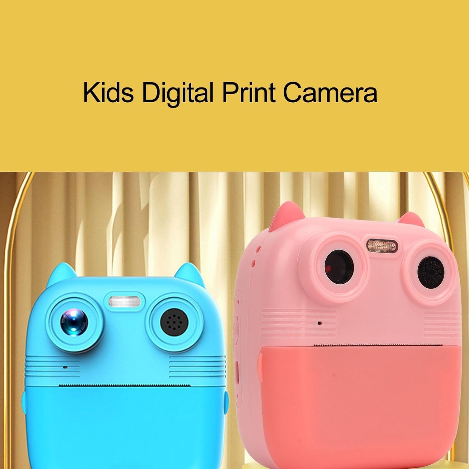 Fotocamera Digitale per Bambini, 1080P hd Dual Len Selfie Video Timer Giochi Fill Light IPS da 2,8 Pollici - ZENCOCCO