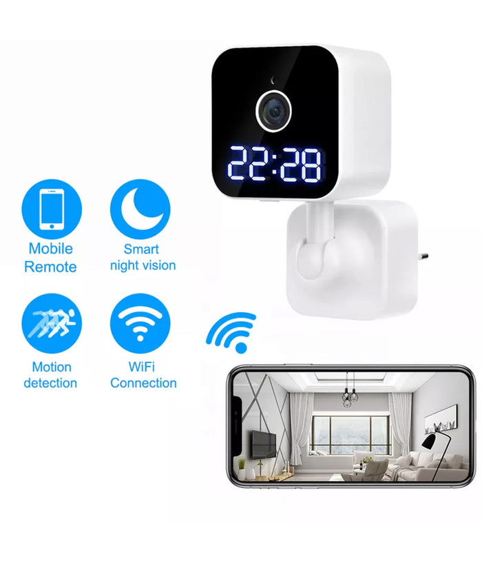 Fotocamera Hd 1080p Wifi Sicurezza Ip Home Cam Visione Notturna Orologio Q-sx909         