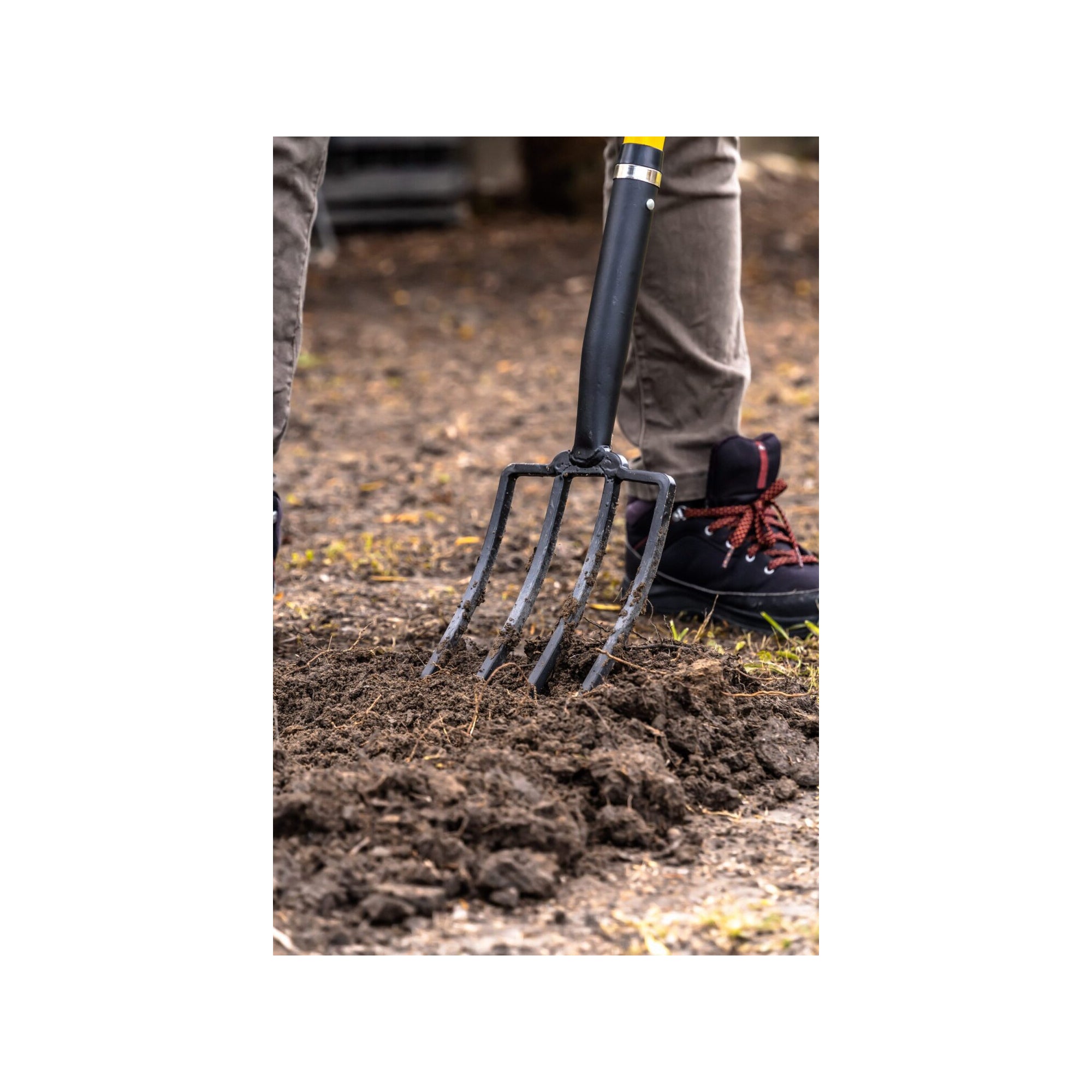 Forca da giardino - Suan - 4 rebbi - Manico in fibra di vetro - Impugnatura comoda