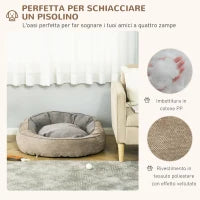 Cuccia per Cani Imbottita con Cuscino e Bordi Rialzati, Rivestimento in Tessuto, 85x85x35cm, Grigio