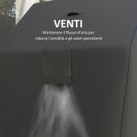 Copertura per Barbecue Impermeabile in Tessuto Oxford 600D UPF30+ e Antivento, 147x61x122 cm, Nero
