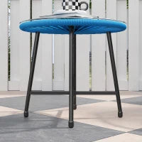 Set da Giardino in Resina Intrecciata per 2 Persone, Piano in Vetro Temperato, per Balcone Terrazza Patio, Blu