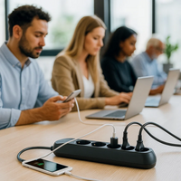 Multipresa bticino poker 3685g 5 prese universali 2p+t cavo 1,5m grigia