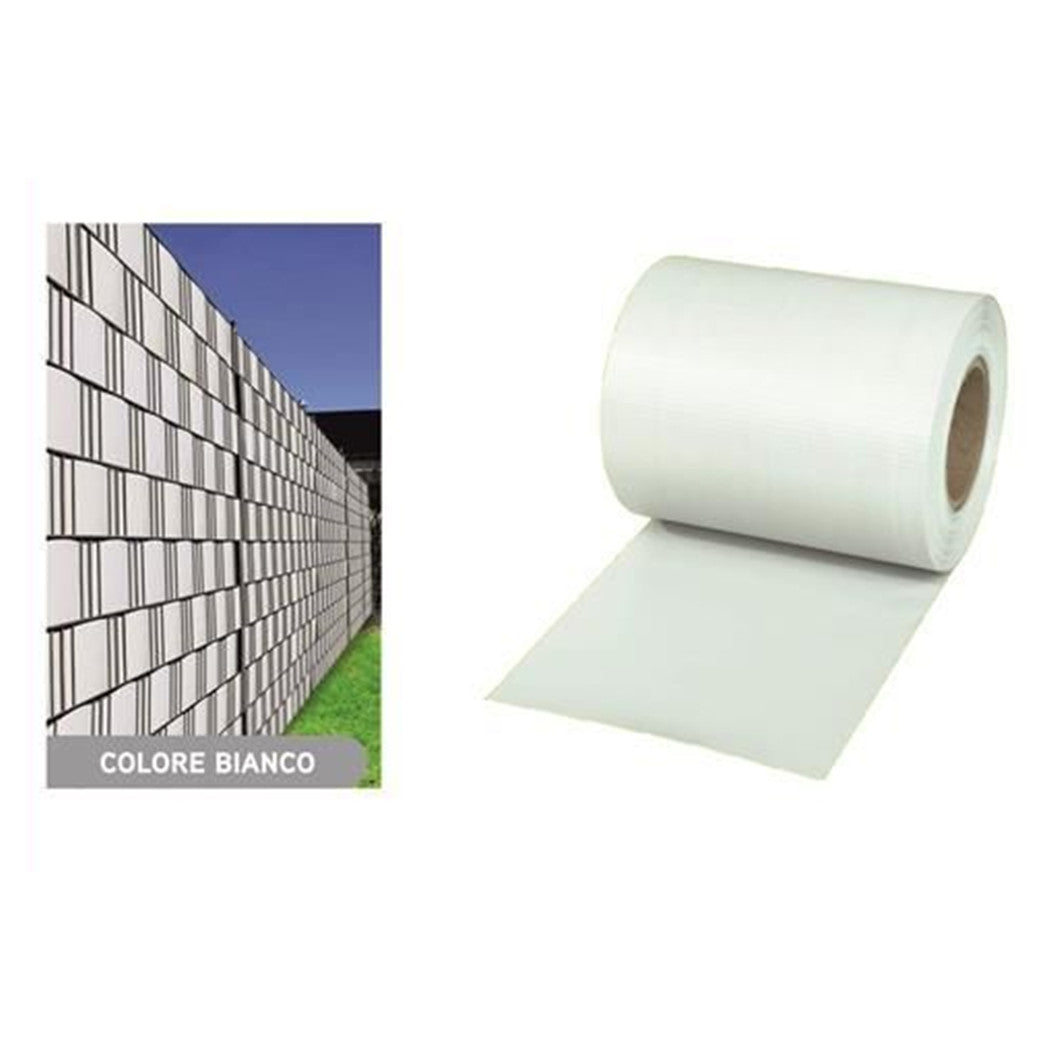 Trade Shop - Frangivista Rotolo Bianco Pvc Per Balconi Ringhiere Recinzioni Protezione 19cmx35mt 54561 -        