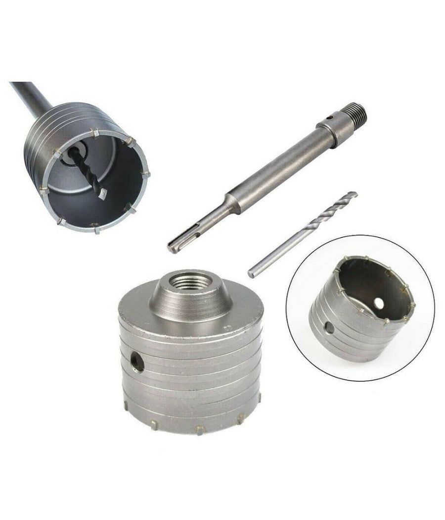 Fresa A Tazza 65mm Carotatrice Con Asta Sds Plus 90mm Calcestruzzo Cemento         