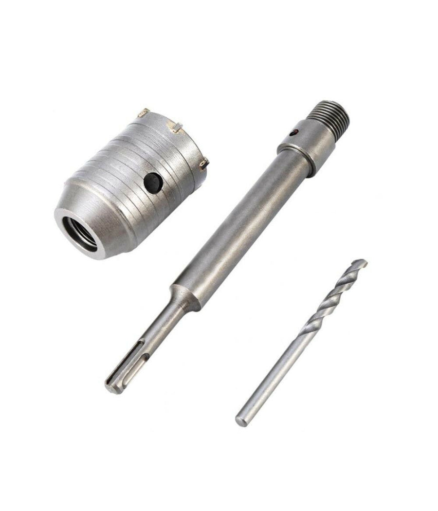 Fresa Carotatrice A Tazza Per Muro Da 30mm A 130mm + Asta Da 35 Cm Sds Plus         