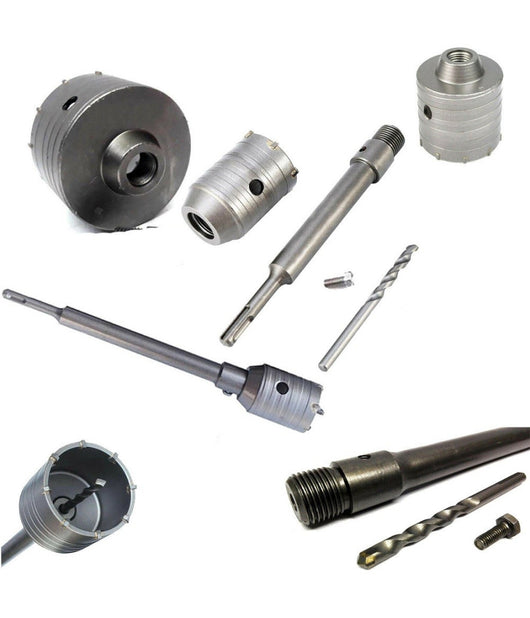 Fresa Carotatrice A Tazza Per Muro Da 30mm A 130mm + Asta Da 35 Cm Sds Plus        130 Mm 