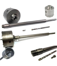 Fresa Carotatrice A Tazza Per Muro Da 30mm A 130mm + Asta Da 65 Cm Sds Plus        120 Mm 