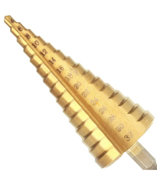 Fresa Conica A Scalino Gradino Punta Per Trapano Spirale Da 4 A 32 Mm Graduale         