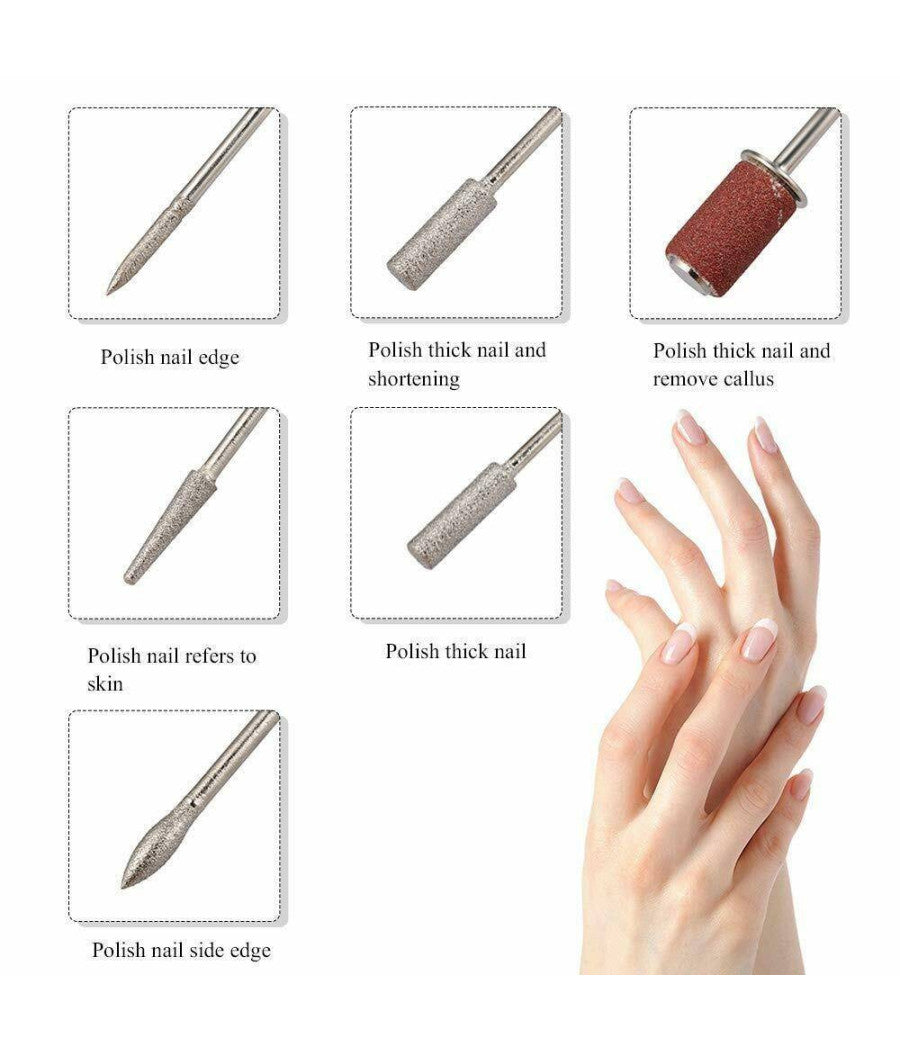 Fresa Elettrica Portatile Per Manicure E Pedicure Trapano Unghie Nail Art         