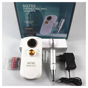 Trade Shop - Fresa Per Unghie Portatile Ricaricabile 35000 Rpm Strumenti Nail Art Manicure Set Punte         