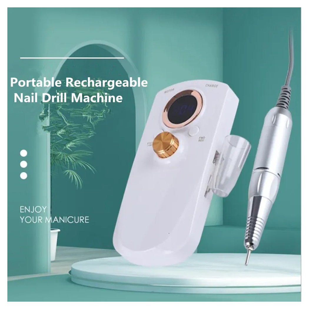 Trade Shop - Fresa Per Unghie Portatile Ricaricabile 35000 Rpm Strumenti Nail Art Manicure Set Punte         