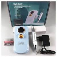 Trade Shop - Fresa Per Unghie Portatile Ricaricabile 35000 Rpm Strumenti Nail Art Manicure Set Punte         