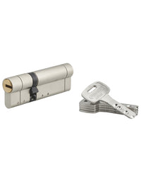 Cilindro europeo Federal S - 30X60mm  nichel, anti-sfilamento, anti-perforazione, 5 chiavi reversibili - THIRARD