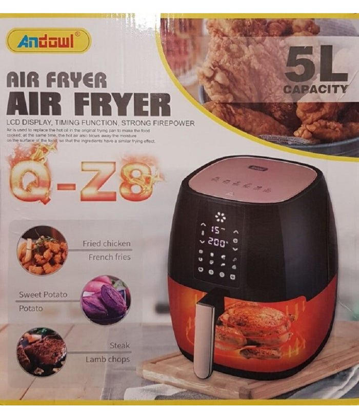 Friggitrice Ad Aria 1400w 5lt Display Lcd Funzione Temporizzazione Potente Q-z8         