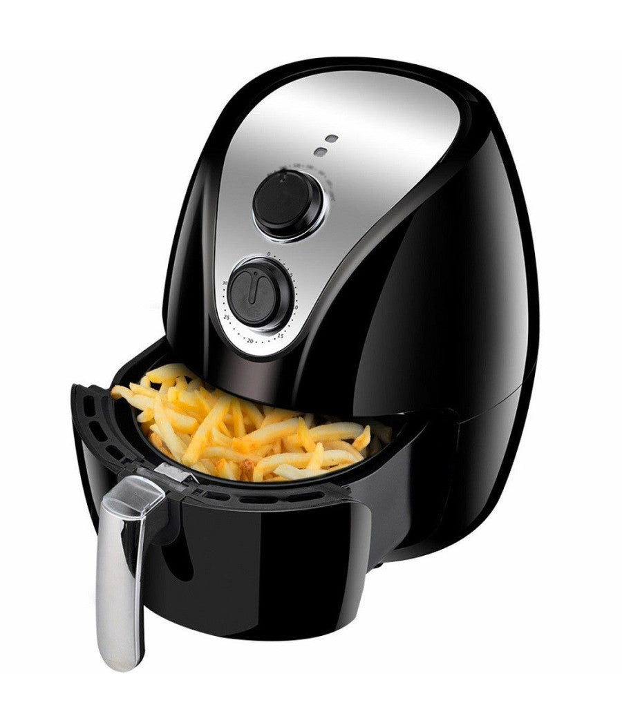 Friggitrice Ad Aria Calda Professionale Nera 1500w 2,8lt Senza Olio E Grassi         