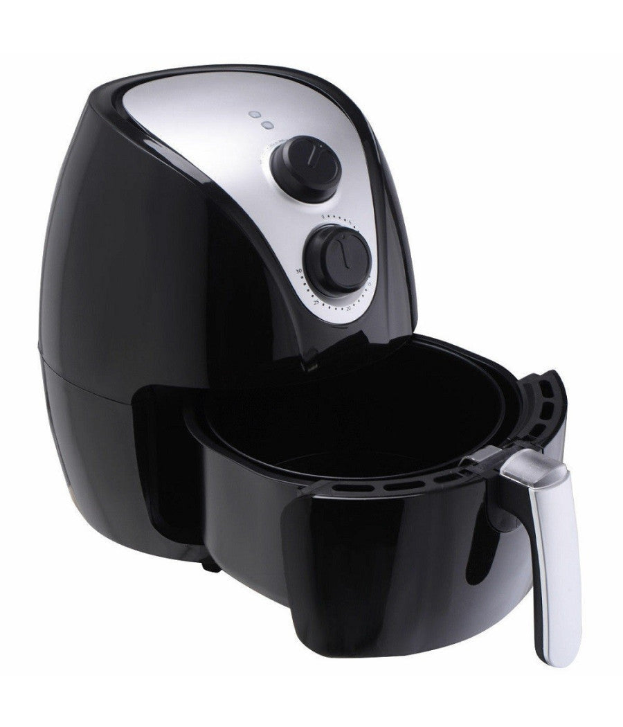 Friggitrice Ad Aria Calda Professionale Nera 1500w 2,8lt Senza Olio E Grassi         