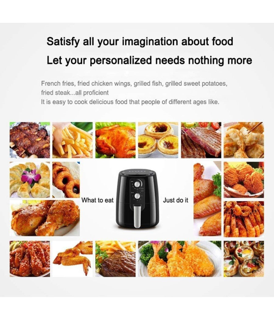 Friggitrice Ad Aria Calda Senza Olio Capacità  5,5 Litri 1500 Watt Cucina Tx-8439         