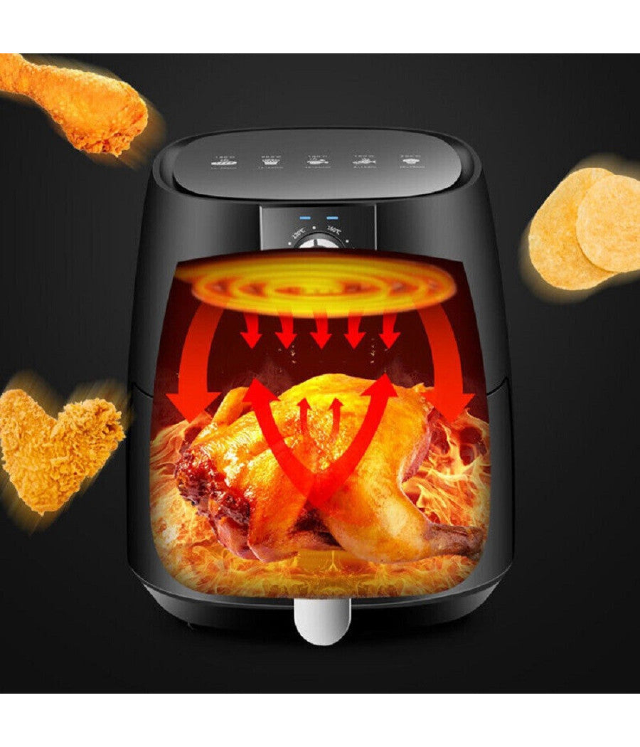 Friggitrice Ad Aria Calda Senza Olio Capacità  5,5 Litri 1500 Watt Cucina Tx-8439         