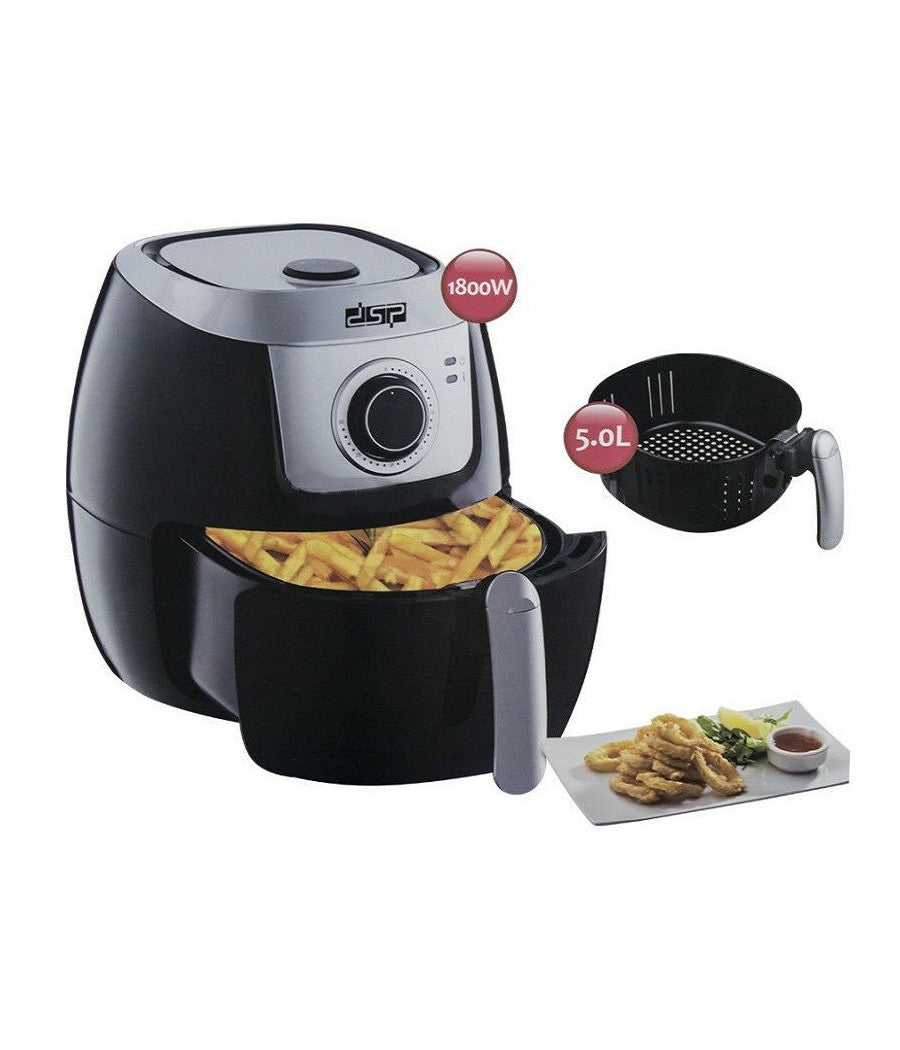 Friggitrice Aria Elettrica Calda Infrarossi Cottura Sana Cestello Grill 5l 1800w         