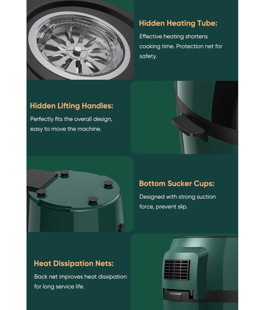 Friggitrice Q-g9l Design Elegante Forno Friggitrice Ad Aria Visibile Da 9 Litri         