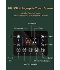 Friggitrice Q-g9l Design Elegante Forno Friggitrice Ad Aria Visibile Da 9 Litri         