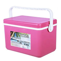 Trade Shop - Frigo Borsa Termica Frigorifero Portatile Con Coperchio Piatto Da 10 Lt Con Maniglia - Rosa