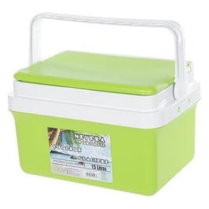 Trade Shop - Frigo Borsa Termica Frigorifero Portatile Con Coperchio Piatto Da 15 Lt Con Maniglia - Verde Chiaro