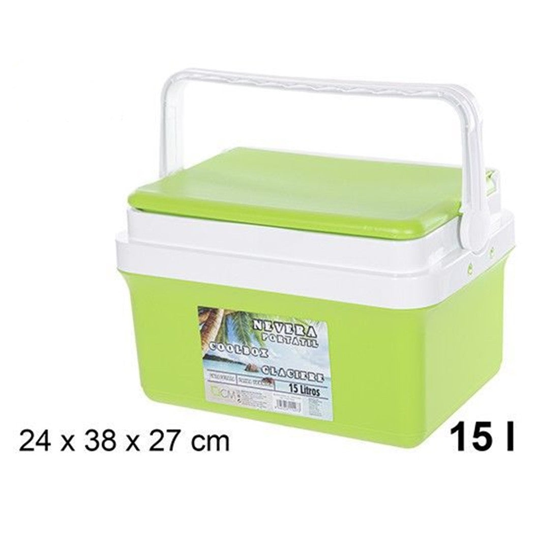 Trade Shop - Frigo Borsa Termica Frigorifero Portatile Con Coperchio Piatto Da 15 Lt Con Maniglia -