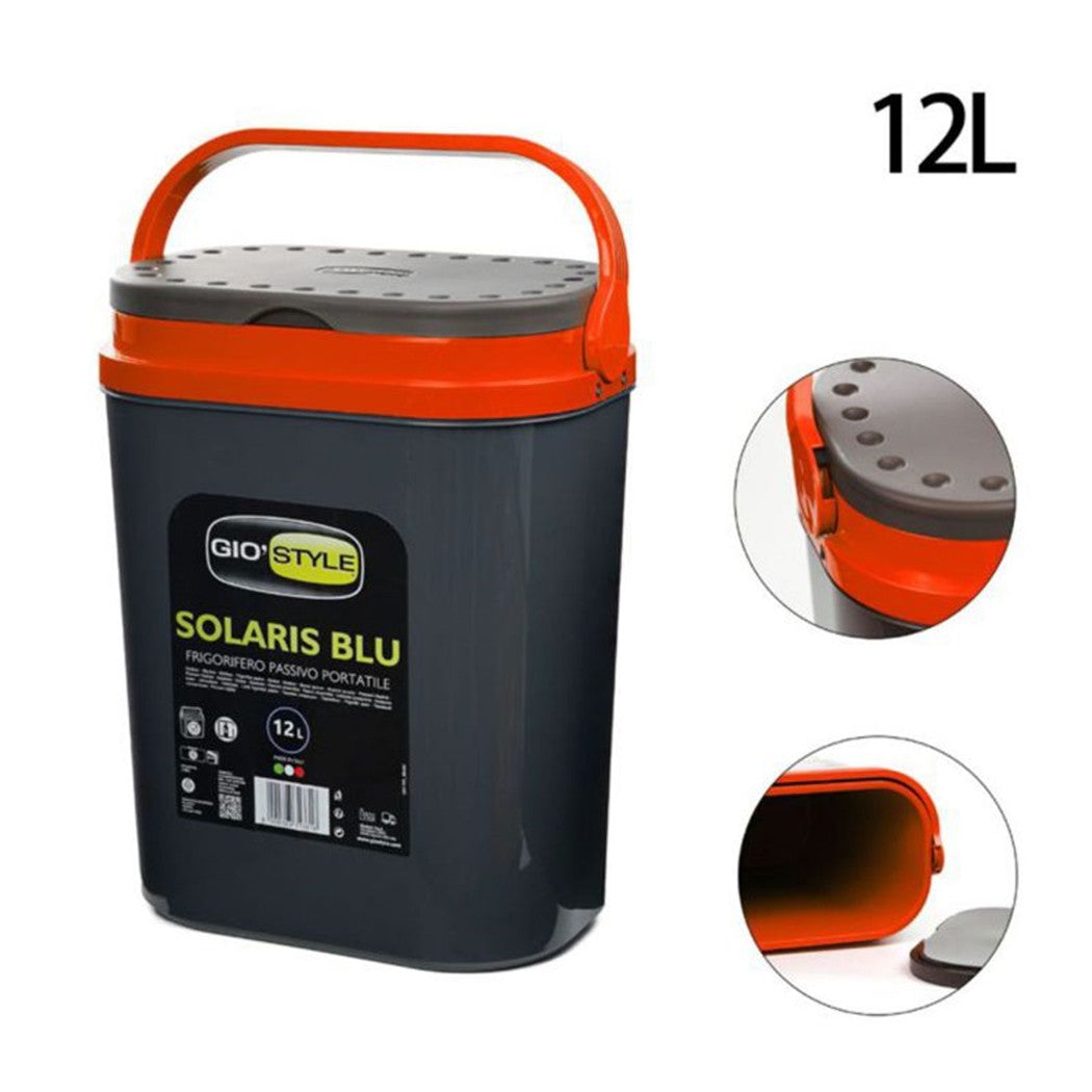Trade Shop - Frigo Frigorifero Passivo Portatile Solaris Termico Da 12 Lt 29,5x19,5x37,5cm Viaggio - Arancione