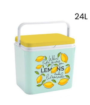Frigo Portatile Borsa Termica Fantasia Limone 24l Campeggio Mare Estate Spiaggia         