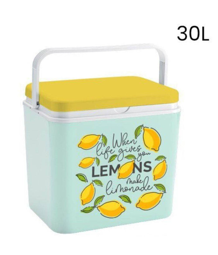 Frigo Portatile Borsa Termica Fantasia Limone 30l Campeggio Mare Estate Spiaggia         