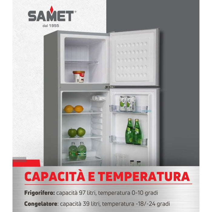 Frigorifero doppia porta Samet Onice 138 inox