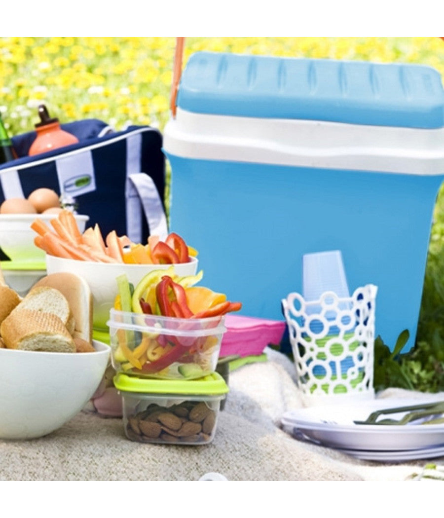 Frigorifero Portatile 22,5 Litri Frigo Azzurro Auto Camper Picnic Campeggio         