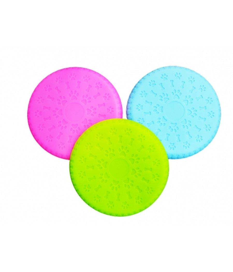 Frisbee In Silicone 22.5 Cm Morbido Frisby Sport Resistente Animali Cane         